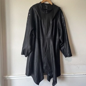 Torrid Harry Potter 4X Black Deathly Hallows Hooded Swing Coat Goth Punk Hippie - Picture 1 of 24