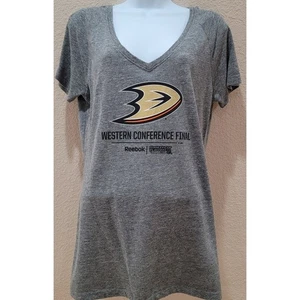 Camicia da donna Reebok grigia Heathered Anaheim Ducks Western Conference Finals XL  - Foto 1 di 4