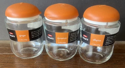 3 tarros pequeños de especias de vidrio OXO Grind It tapas naranjas 2,27 onzas EE. UU. Japón NUEVOS Foto 1 de 4