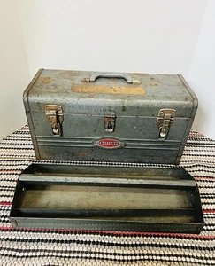 VTG 50’s Craftsman 6500 Mechanics Metal Toolbox w/Tray Classic Logo~USA~NICE!! - Picture 1 of 15