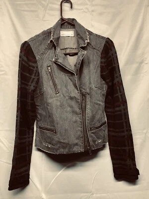 Chaqueta vaquera pequeña Paper Denim And Clothes negra gris lavada a la piedra cintura alta Foto 1 de 4