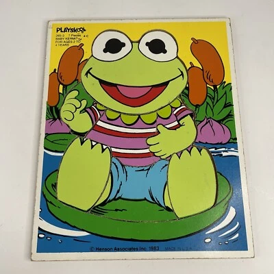 Rompecabezas con marco de madera Kermit The Frog Muppet Babies 1983 7 piezas Foto 1 de 4