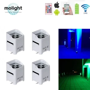 RGBWA+UV Battery DJ Lights LED Wash Light Wireless DMX Uplightings for Weddings - Picture 1 of 8