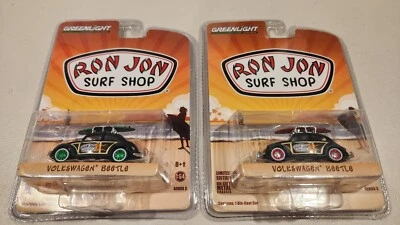 GreenLight Volkswagen Beetle Ron Jon Surf Shop - MÁQUINA VERDE PERSECUCIÓN Y REGULAR Foto 1 de 4