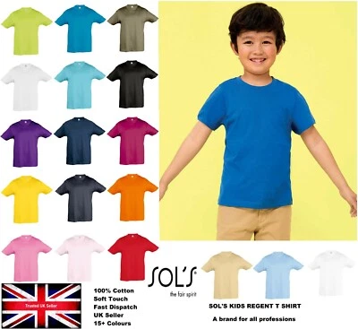 Jungen T-Shirt Kinder Kinder Einfaches T-Shirt - SOL'S T-Shirts Schule PE T-SHIRTS