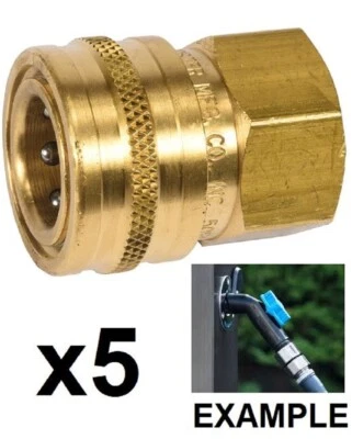 LOT of 5 FOSTER Quick Disconnect 50FS FST Socket Straight Thru 1/2" FPT Brass - Image 1 of 4