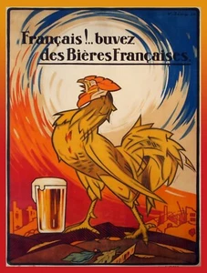 9789.Decoration Poster.Home room Art interior.Rooster in French bar.Club decor - Picture 1 of 1