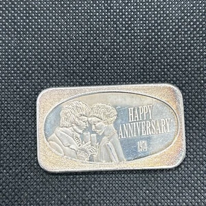 FELIZ ANIVERSARIO 1974 USSC COMO NUEVO 999 BARRA DE PLATA RARA AFILADA - Imagen 1 de 2