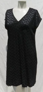 ACOTE US women’s 1 S M Textured Viscose Cut Out Bow Mini Little Black Dress - Picture 1 of 6