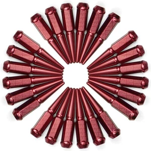 Set of 24 12x1.25mm Red Spike Lug Nuts For Nissan Hardbody Pickup Pathfinder - Bild 1 von 5