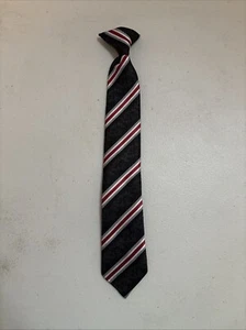 Boys Clip On Tie. Black/red 15 Inches - Picture 1 of 3