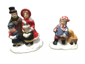Mervyn’s Village Square 1994 Weihnachten Familie und Junge mit Hundefiguren im Karton - Bild 1 von 7