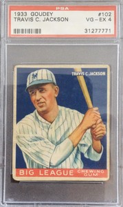 Travis Jackson 1933 Goudey PSA 4 VG-EX Baseball Card #102 HOF vintage