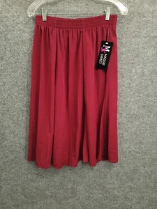 Vintage Maggie Sweet Skirt Womens Small Elastic Waist Midi Burgundy Red NWT USA - Picture 1 of 10