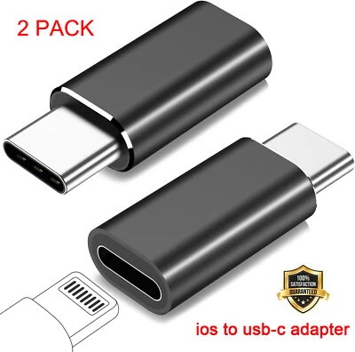 2PCS For iPhone 16/15 Pro Plus Max Type-C Male to 8-Pin Female Adapter Converter - Image 1 of 4