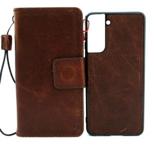 Funda de cuero real genuino para Samsung Galaxy S22 billetera libro magnético extraíble - Imagen 1 de 8