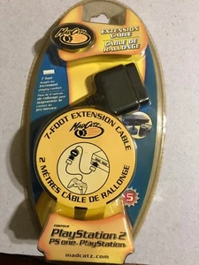 Retractable Controller Extension Cable w/Bonus Cable Keeper PlayStation PS2 NEW - Picture 1 of 2