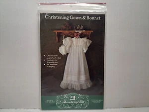 Gooseberry Hill Pattern - Christening Gown & Bonnet #2 (NB-3mo) #125 - Uncut - Picture 1 of 3