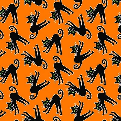 Tela Feline Drive HERE WE GLOW Gatos Brilla en la Oscuridad - Cuarto Graso (18x22") FQ Foto 1 de 4