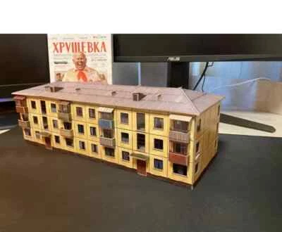 3D Puzzle "Khrushchyovka" Soviet-Era Apartment Building Authentic DIY Model Kit - Image 1 of 4