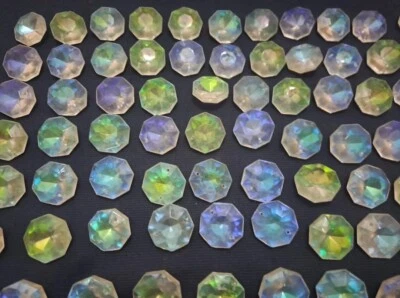 Set of 100 Vintage Czech Octagon glass for chandelier parts prisms 28mm - Image 1 of 4