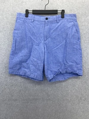 Banana Republic Men’s Shorts Blue Chinos Size 35 Aiden Short Linen Cotton Blend - Image 1 of 4