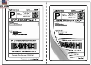 Perforated Shipping Labels round Corner 2 Labels per Sheet Laser/Inkjet Printer  - Picture 1 of 12