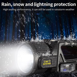 LED Seachlight Solar/USB Rechargeable Super Bright Handheld Spotlight Flashlight