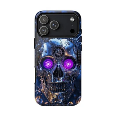 Skull Robot Metal Gear Purple - Capa telefone resistente para iPhone, Galaxy, Pixel - Imagem 1 de 4