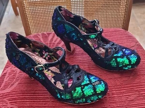 Irregular Choice Nicely Done Black (N55) 4255-05AH Ladies Heels size 9 worn once - Picture 1 of 7