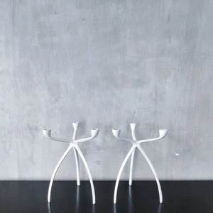 Pair of vintage spider candle holder candelabras tripod De Bijenkorf 70s Dutch - Picture 1 of 11