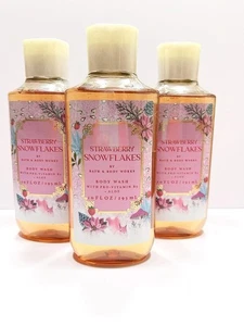 3 Bath & Body Works STRAWBERRY SNOWFLAKES Duschgel Duschgel 10 Oz. - Bild 1 von 2