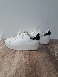 Ash Cult Studded Leather Platform Sneakers Size US 8 EU 38~2" Wedge Heel. - Picture 1 of 15