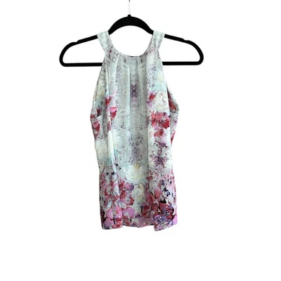 Фиолетовый + Claire розовый цветочный струящийся камзол с бретелью через шею верхний бак размер маленький - Изображение 1 из 4