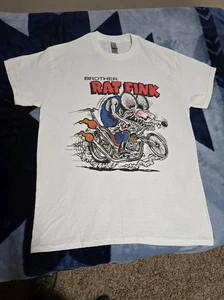 Brother Ed Roth Rat Fink CHOPPER MOTORRAD T-Shirt weiß Gr. M NEU!! - Bild 1 von 6