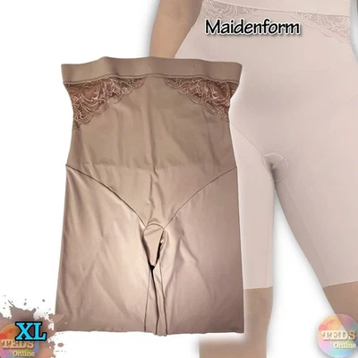 NUEVO SIN ETIQUETAS Maidenform Para Mujer XL Eco Encaje Cintura Alta Muslo Delgado DMS098 Noche Foto 1 de 4