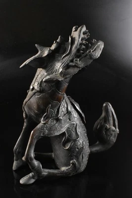 T1628: XF Antiguo Quemador de Incienso Japonés Cobre en Forma de Kirin Ceremonia del Té Foto 1 de 4