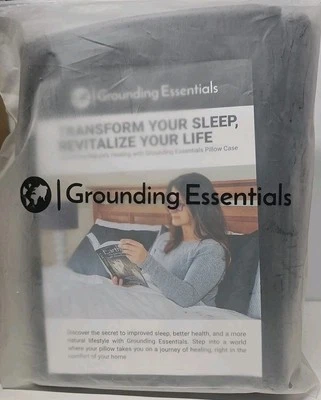 Fronha de aterramento com cordão - Materiais orgânicos, tamanho padrão, preta - Imagem 1 de 2