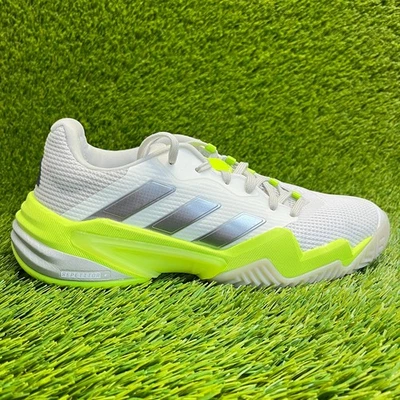 Adidas Barricade 13 Womens Size 8 White Green Running Tennis Shoes Sneakers - Image 1 of 4
