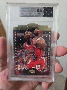 1996-97 Collector's Choice Michael Jordan CA3 Player Worn Jersey BGS NM/MT 8.5 - Picture 1 of 6