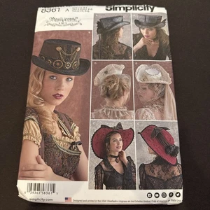 Simplicity 8361 Arkivestry Hut Muster S-L ungeschnitten Steampunk Gothic Victorian - Bild 1 von 5