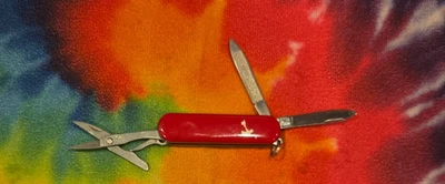 Faca de bolso vintage Schrade USA DL-2 65mm vermelha RARA! COLECIONÁVEL! - Imagem 1 de 4