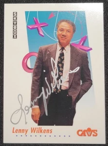 LENNY WILKINS 1991-92 SKYBOX COACH #382 CLEVELAND CAVALIERS IP SILVER AUTO SP - Picture 1 of 2