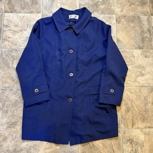 Vintage J&H Fashions USA Made 4 Button Work Chore Coat Large 22x33 Navy Overcoat - Picture 1 of 15