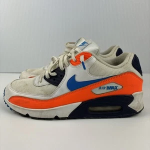 Nike Air Max 90 Shoes White Photo Blue Total Orange AJ1285-104 Men’s Size 10 - Picture 1 of 9