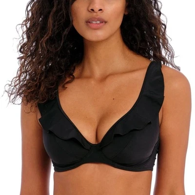 Top de bikini Freya Jewel Cove High Apex con aros con gancho en J negro talla 32 J Foto 1 de 4