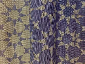 Tela de tapicería geométrica vintage azul marino reversible Star Power Perennials - Imagen 1 de 6