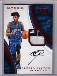 2016-17 Immaculate Elfrid Payton Game Worn Patch On Card Auto Red 6/25 - Picture 1 of 1