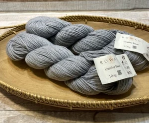 New! ROWAN Creative Yarn 2 Skeins Med Gray LINEN Cotton Blend 100g 7A9043 Peru - Picture 1 of 5