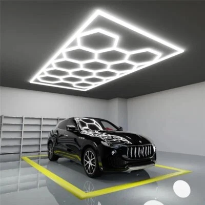 Hexagon Waben Beleuchtung LED Lampe Röhren Werkstatt Garage Wand Decken Leuchte - Bild 1 von 4